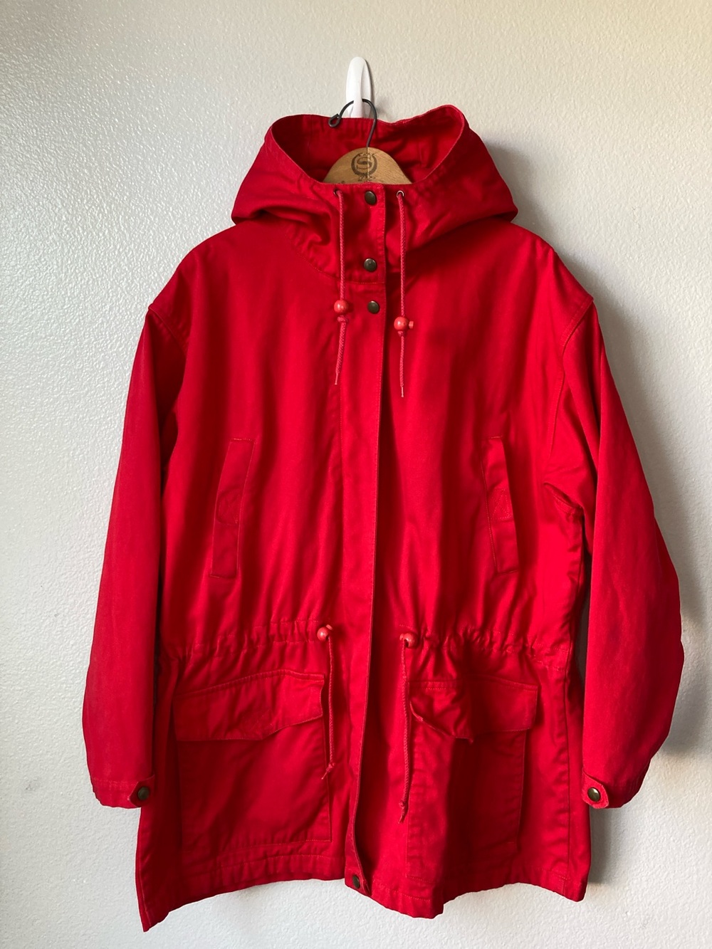 Vintage 90s 80s Eddie Bauer chore barn jacket hooded cotton sz XL
